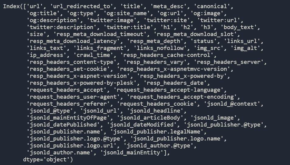 Pandas Columns