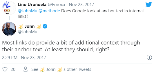 John Mueller Anchor Text Answer