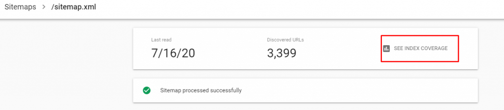 Sitemaps and Google Coverage Report
