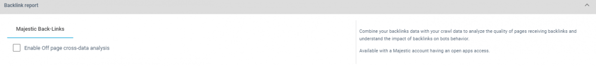 Backlink Report of OnCrawl