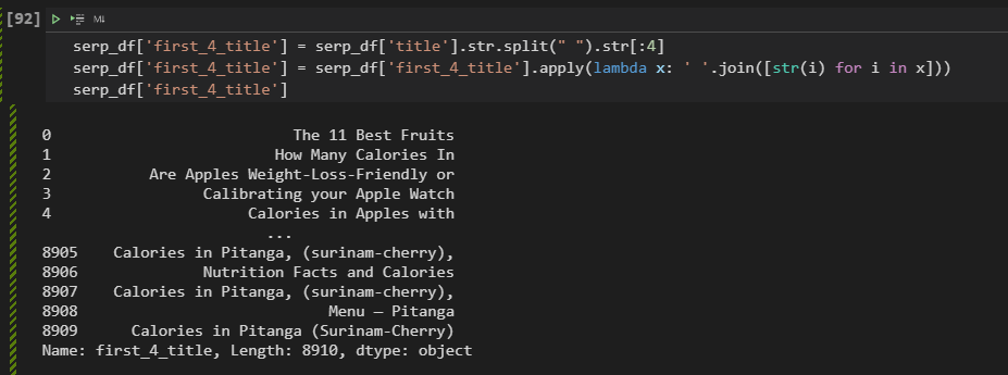 Creating a new column in Pandas SEO