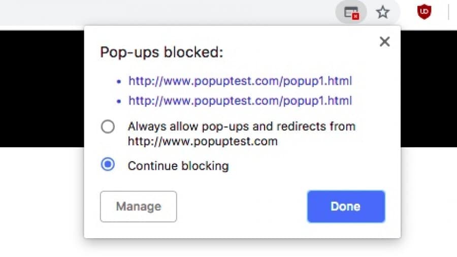 what to do if pop up window is blocked