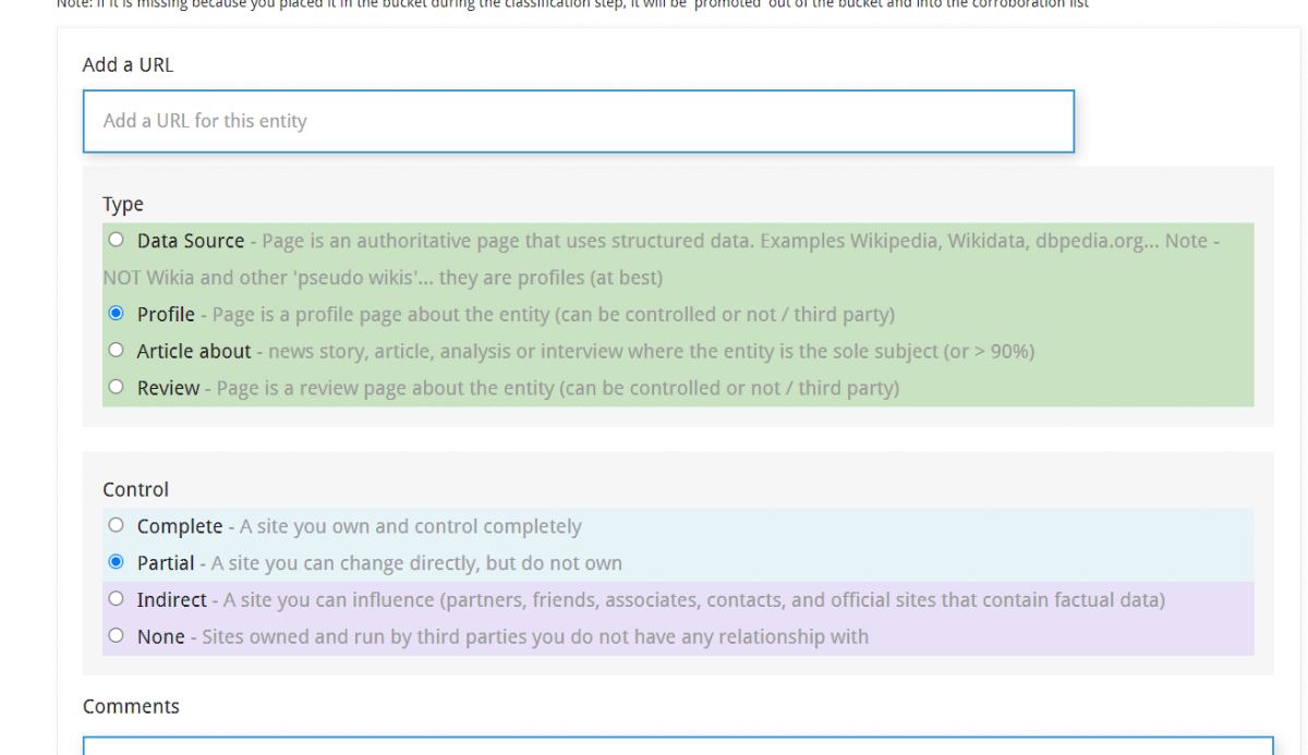 corroboration page to confirm entity New Corroboration Page to Confirm the Information About Entity Description