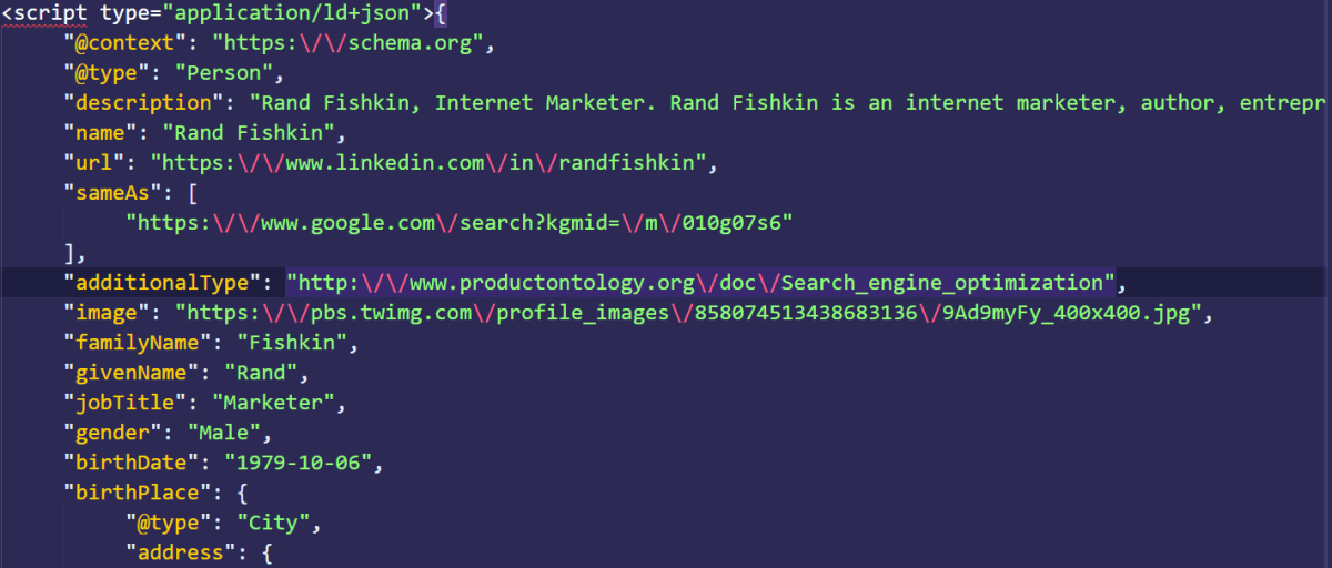 schema section syntax rule Schema Mark up Sample for a Named Entity