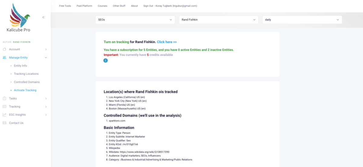 kalicube pro tracking check daily kalicube pro tracking check daily