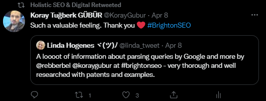 Screenshot 54 Brighton SEO Tweet