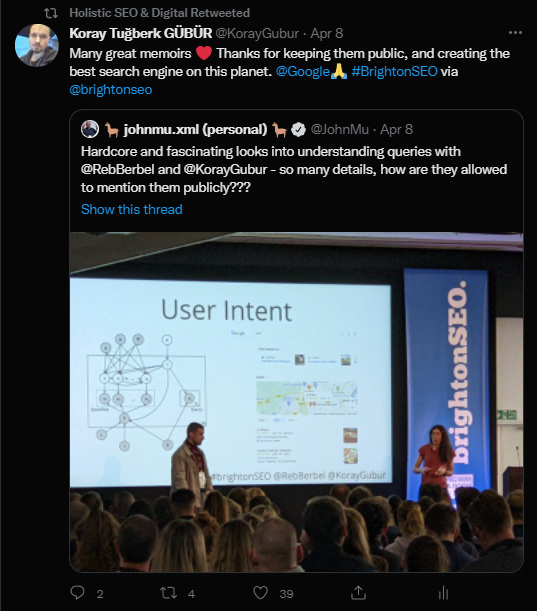 Screenshot 57 A Tweet for Brighton SEO