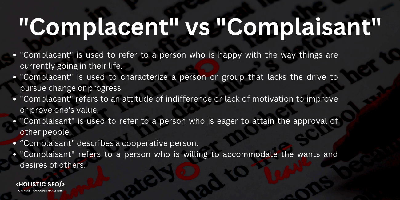 complacent vs complaisant