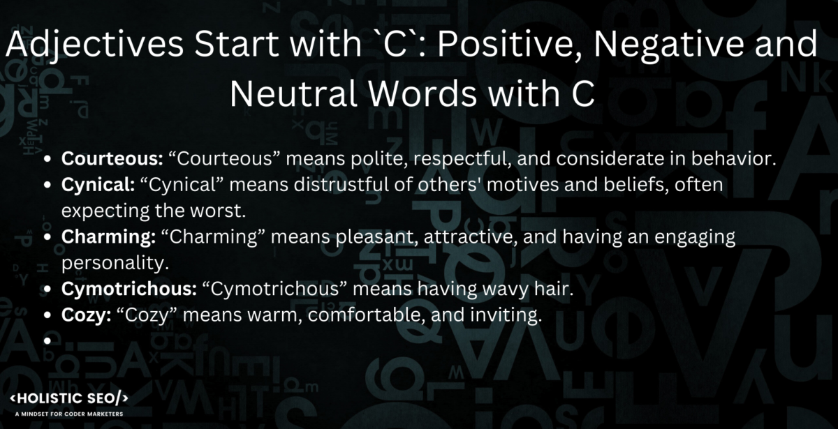 Adjectives Strat with C in-post image c