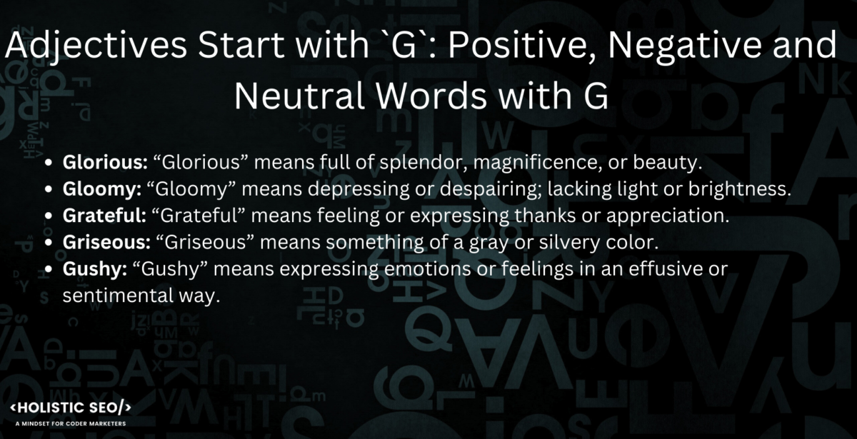 Adjectives Strat with G in-post image g