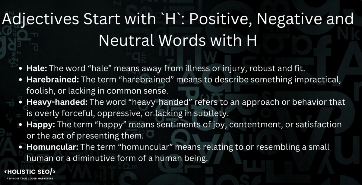 Adjectives Strat with H in-post image h