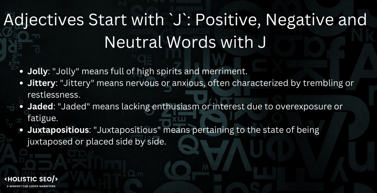 Adjectives Strat with J in-post image j