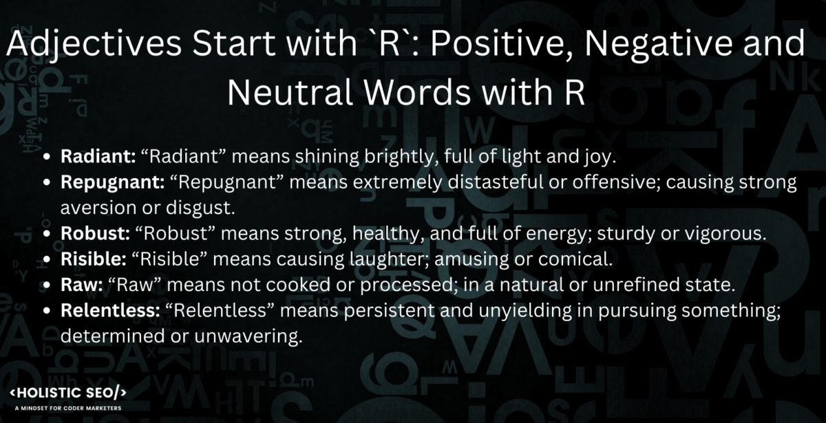 Adjectives Strat with R in-post image r