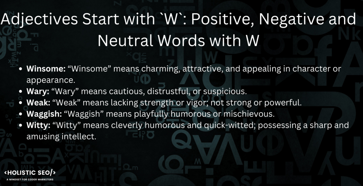 Adjectives Strat with W in-post image w