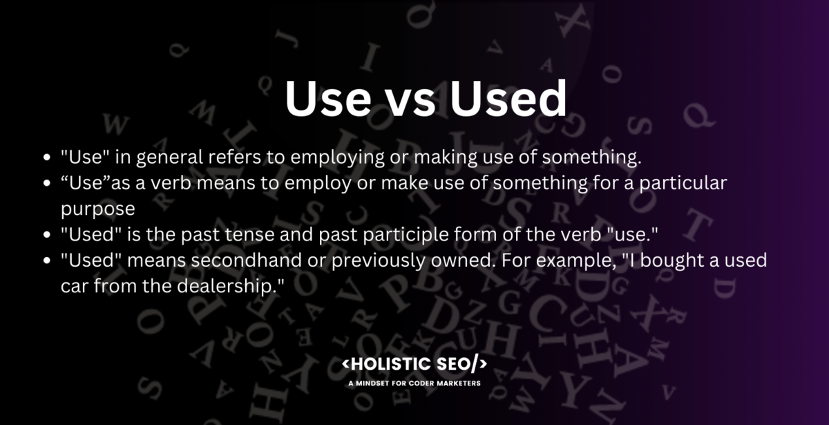 use vs used use vs used