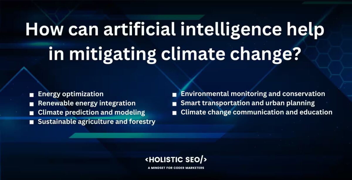 How can artificial intelligence help in mitigating climate change How can artifical intelligence help in mitigating climate change?
energy optimization, Renewable energy integration, Climate Prediction and modeling, Sustainable agriculture and forestry, Environmental montoring and conservation, smart transportation and urban planning, Climate change communication and education.