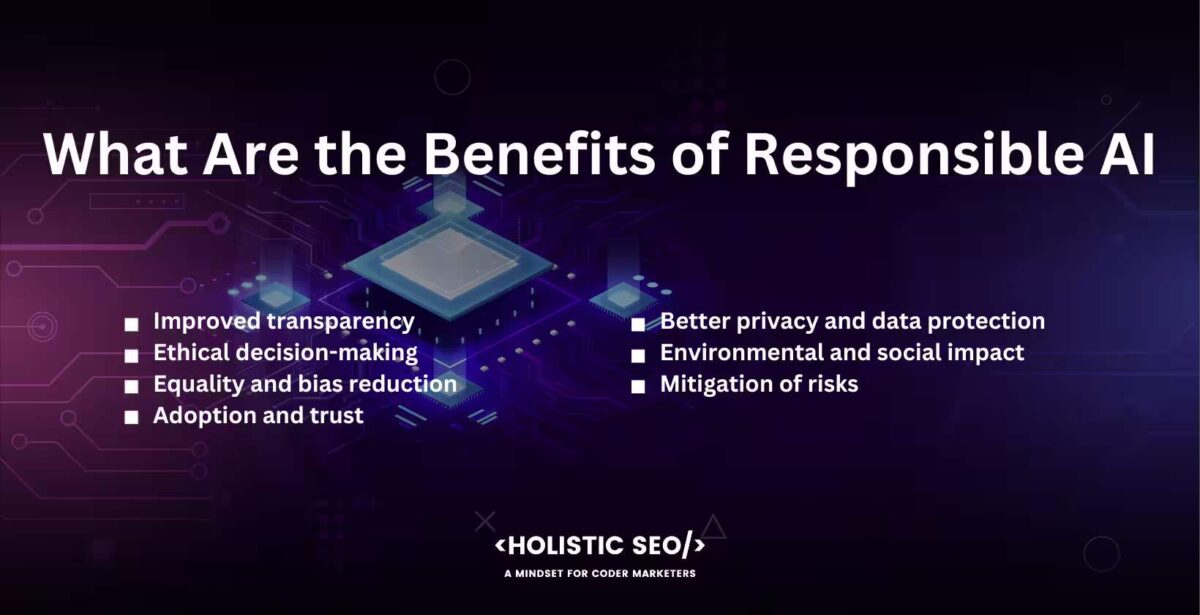 What are the benefits of responsible AI What are the benefits of responsible AI
Improved transparency, Ethical decision-making, Equality and bias reduction, Adoption and trust, Better privacy and data protection, Environmental and social impact, Mitigation of risks