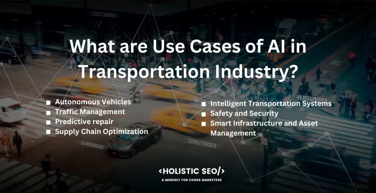 what are use cases of ai in transportation industry what are use cases of ai in transportation industry
Autonomous Vehicles, Traffic Management, Predictive repair, Supply Chain Optimization, Intelligent Transportation Systems, Safety and Security, Smart Infrastructure and Asset Management